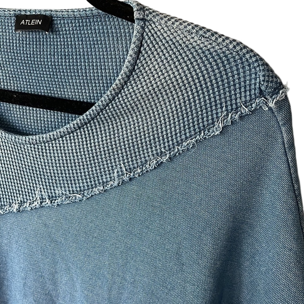 Atlein Asymmetrical Blue Knit Dress Architectural Minimalist Blue size small - Picture 4 of 13